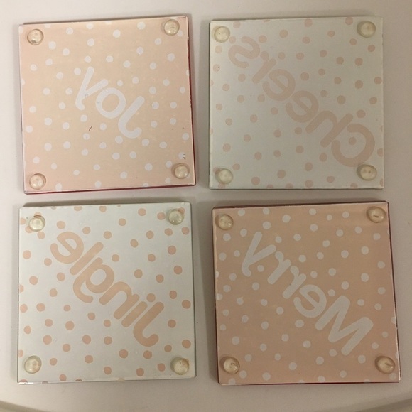 Glass Christmas Coasters - set of 4, Holiday, Unique Gift, Joy Cheers Jingle - Picture 6 of 14